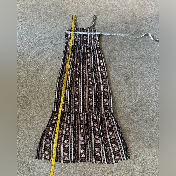 SO Goods for Life Bodycon Maxi Ruffled Dress size M Ditsy Flower smocked bust - Picture 3 of 10